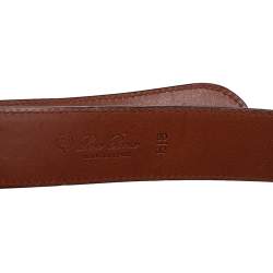 Pre Owned Loro Piana Burgundy Leather Buckle Belt 80CM