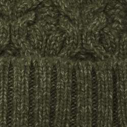 Pre Owned Loro Piana Green Baby Cashmere Knit Penhill Beanie Hat