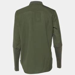 Pre Owned Loro Piana Sencha Green Wool & Knit Leela Shirt M