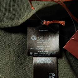 Pre Owned Loro Piana Sencha Green Wool & Knit Leela Shirt M