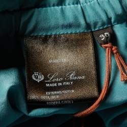 Pre Owned Loro Piana Teal Silk Midi Skirt S