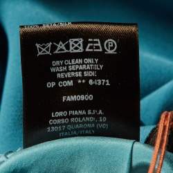 Pre Owned Loro Piana Teal Silk Midi Skirt S