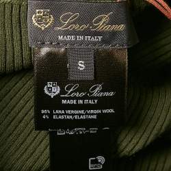 Loro Piana Green Wool Knit Diavolezza Leggings S