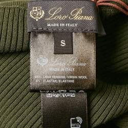 Loro Piana Green Wool Knit Diavolezza Leggings S