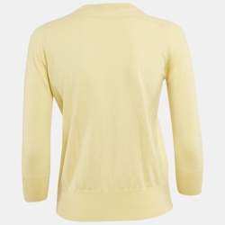 Pre Owned Loro Piana Yellow Manica Cashmere Knit Crewneck Sweater S