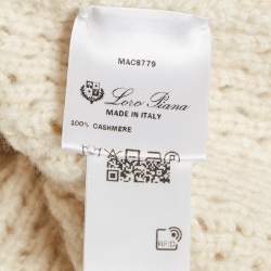 Pre Owned Loro Piana Cream Cashmere Knit Crewneck Sweater S