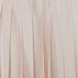 Pre Owned Loro Piana Pink Silk Pleated Midi Skirt S