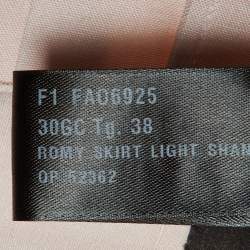 Pre Owned Loro Piana Pink Silk Pleated Midi Skirt S