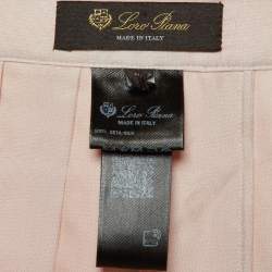 Pre Owned Loro Piana Pink Silk Pleated Midi Skirt S