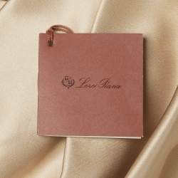 Pre Owned Loro Piana Beige Silk Satin Pleated Long Skirt S