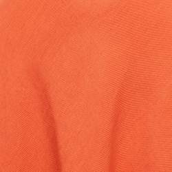 Pre Owned Loro Piana Red Linen Flared Midi Skirt M