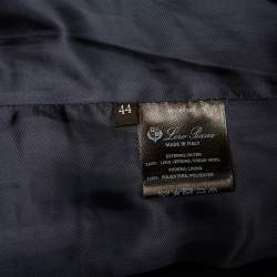 Pre Owned Loro Piana Navy Blue Wool Button Front Nolan Blazer M