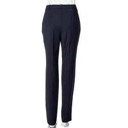 Pre Owned Loro Piana Navy Blue Wool Tapered Leg Jari Trousers M