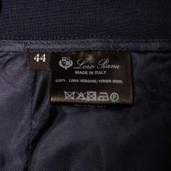 Pre Owned Loro Piana Navy Blue Wool Tapered Leg Jari Trousers M