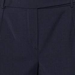 Pre Owned Loro Piana Navy Blue Wool Tapered Leg Jari Trousers M