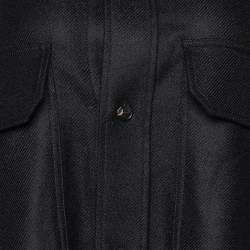 Pre Owned Loro Piana Black Cashmere Flannel Alvar Overshirt S