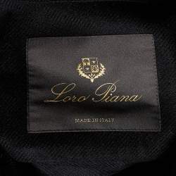 Pre Owned Loro Piana Black Cashmere Flannel Alvar Overshirt S