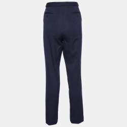 Pre Owned Loro Piana Navy Blue Wool Tailored Pants M