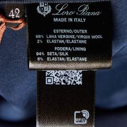 Pre Owned Loro Piana Navy Blue Wool Tailored Pants M