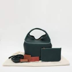 Loro Piana Green Leather Large Bale Shoulder Bag