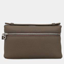 Loro Piana Warm Mastic Calfskin Leather Extra Pocket Mini Pouch Bag