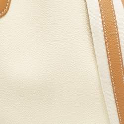 Loro Piana Off White/Brown Leather Small Bale Bucket Bag