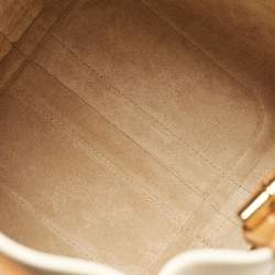 Loro Piana Off White/Brown Leather Small Bale Bucket Bag