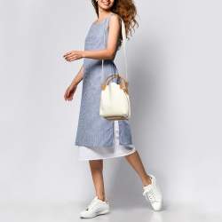 Loro Piana Off White/Brown Leather Small Bale Bucket Bag