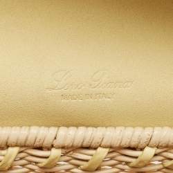 Loro Piana Yellow/Beige Alligator and Wicker Extra Pocket L19 Pouch