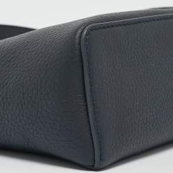 Pre Owned Loro Piana Navy Blue Leather Extra Pocket L19 Pouch