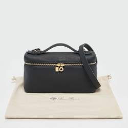 Pre Owned Loro Piana Navy Blue Leather Extra Pocket L19 Pouch