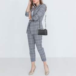 Pre Owned Loro Piana Navy Blue Leather Extra Pocket L19 Pouch