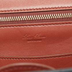 Pre Owned Loro Piana Navy Blue Leather Small Ghiera Shoulder Bag