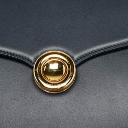 Pre Owned Loro Piana Navy Blue Leather Small Ghiera Shoulder Bag