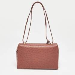 Loro Piana Brown Ostrich L27 Extra Bag