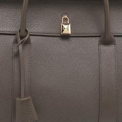 Pre Owned Loro Piana Dark Chocolate Liquorice Leather Loom L32 Bag