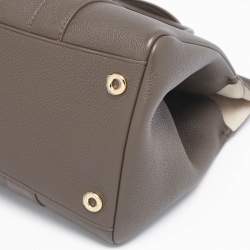 Pre Owned Loro Piana Dark Chocolate Liquorice Leather Loom L32 Bag