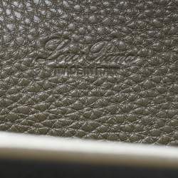 Pre Owned Loro Piana Dark Chocolate Liquorice Leather Loom L32 Bag