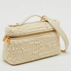 Loro Piana Off White Virgin Wool and Leather Extra Pocket L19 Bag