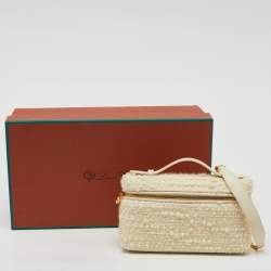 Loro Piana Off White Virgin Wool and Leather Extra Pocket L19 Bag