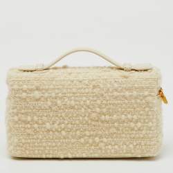Loro Piana Off White Virgin Wool and Leather Extra Pocket L19 Bag