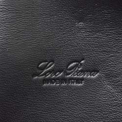 Loro Piana Black Ostrich Leather Extra Pocket L19 Pouch