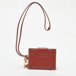 Pre Owned Loro Piana Brown Leather Extra Card Holder