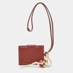 Pre Owned Loro Piana Brown Leather Extra Card Holder