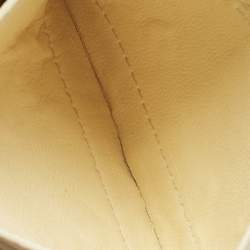 Pre Owned Loro Piana Cream Ostrich Crest Card Holder