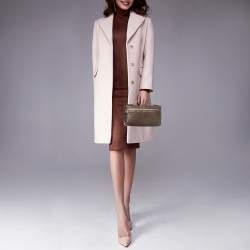 مملوكة مسبقًا Loro Piana L19 Brown Ostrich Zip Pouch