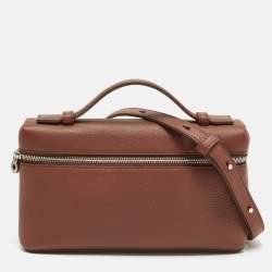 مملوكة مسبقًا Loro Piana Extra Pocket L19 Brown Leather Pouch
