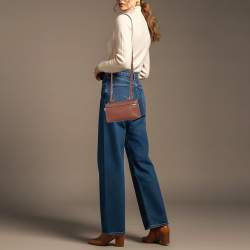 مملوكة مسبقًا Loro Piana Extra Pocket L19 Brown Leather Pouch