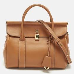 Pre Owned Loro Piana Loom L25 Warm Tan Leather Bag