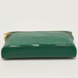 Pre Owned Loro Piana Extra Pocket Mini Green Lizard Pouch